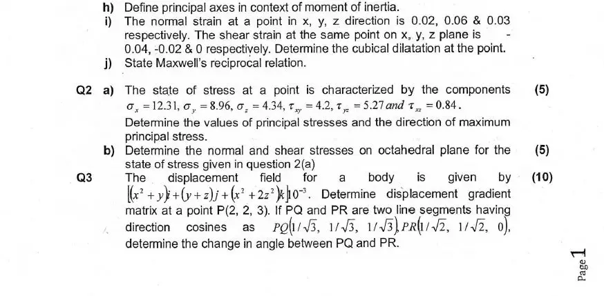 mechanics questions