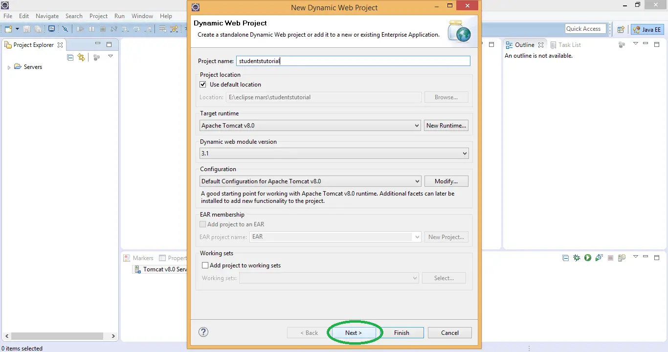 how to create a dynamic web page in eclipse